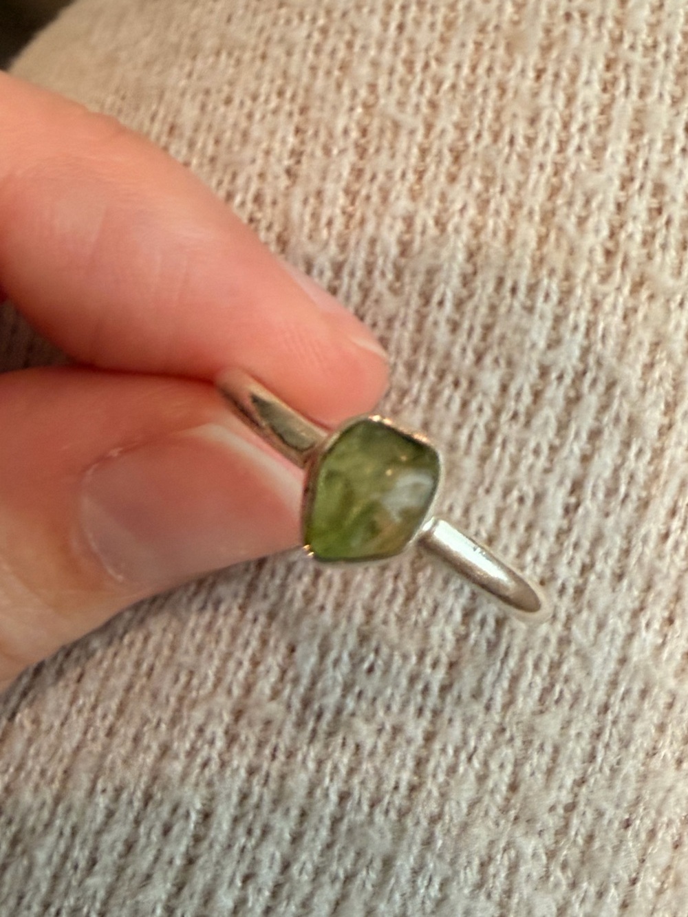 Genuine Peridot Sterling Silver Ring